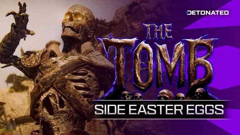 A Zombie on The Tomb Map in Black Ops 6 Zombies, Side Easter Eggs Text