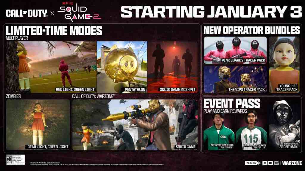 Squid Games x Black Ops 6 & Warzone Crossover Release Date, Content, and More