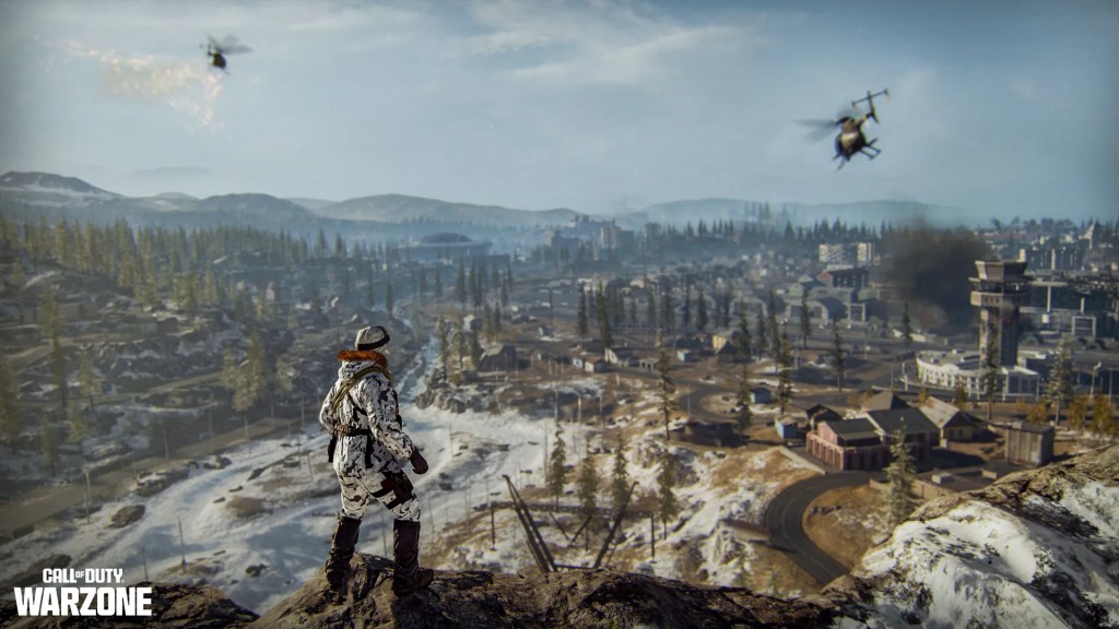 Screenshot of an Operator looking at Verdansk in Black Ops 6 Warzone Season 3