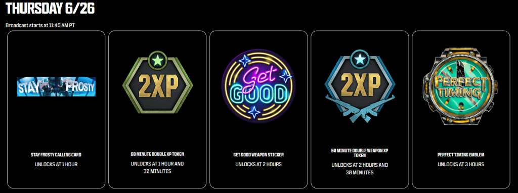 Screenshot of CDL Champs 2025 Rewards - June 26th.