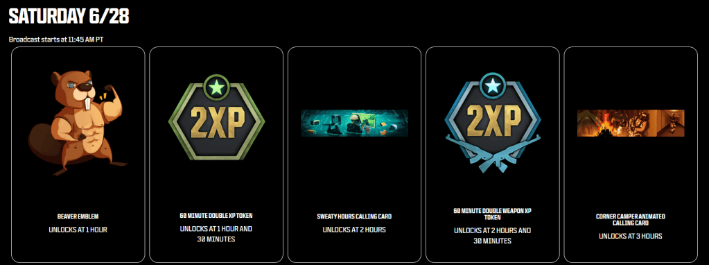 Screenshot of CDL Champs 2025 Rewards - June 28th.