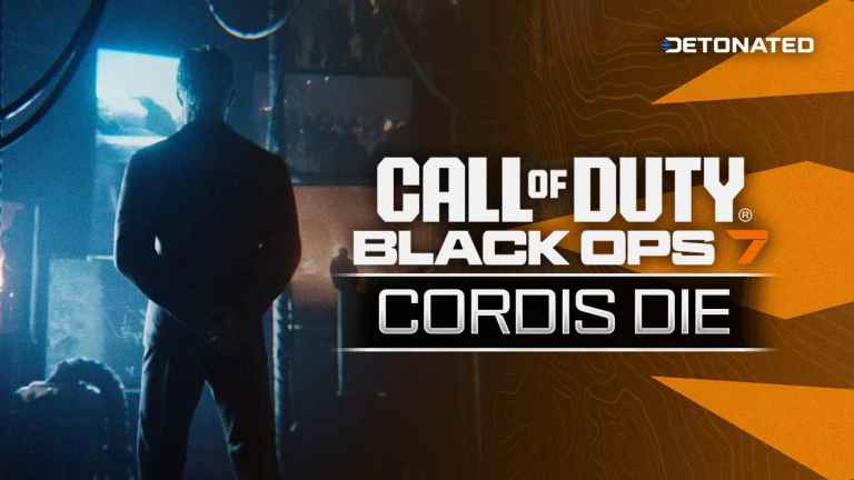 Black Ops 7 Logo with Cordis Die Text and Teaser Screenshot