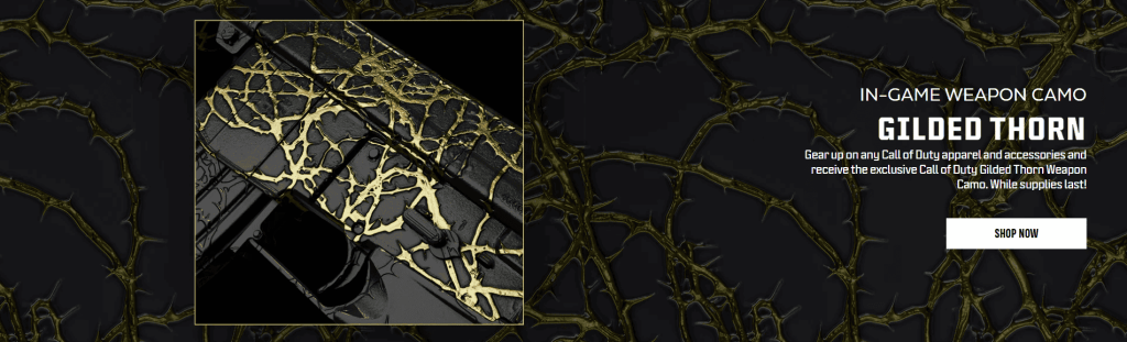 COD Shop Gilded Thorn Camo Notification