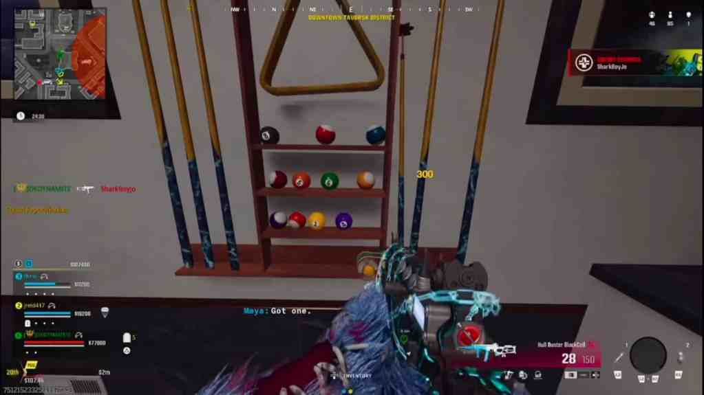 Screenshot of the rack with Pool Balls in Verdansk Warzone.
