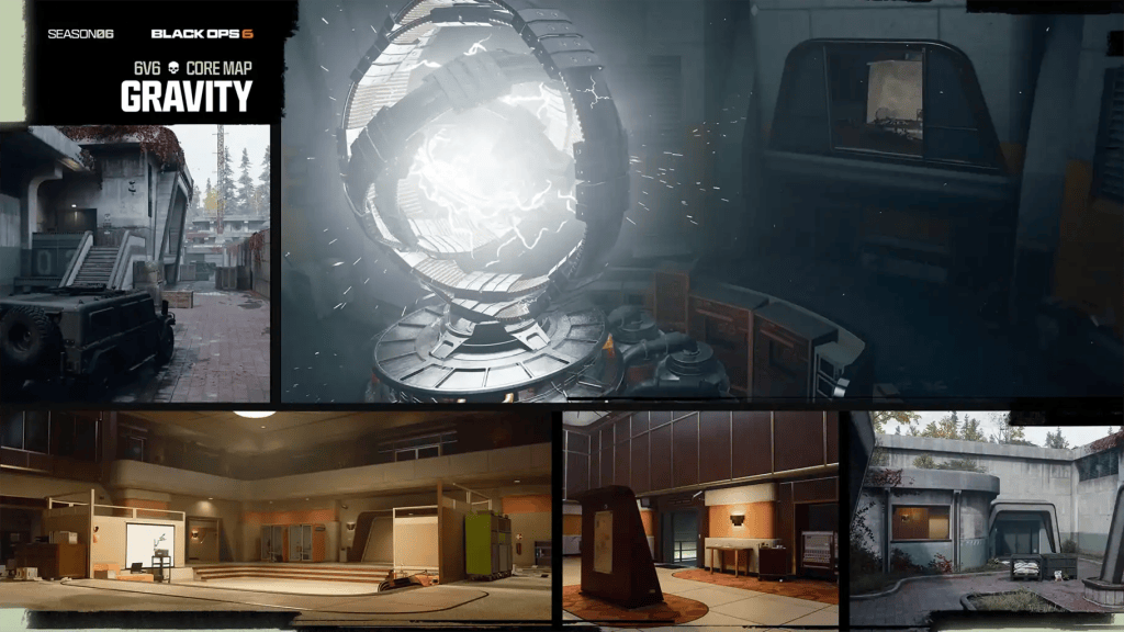 Screenshot of the Multiplayer map Gravity, coming to Call of Duty: Black Ops 6 Season 6, The Haunting.